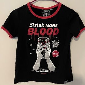 Killstar Drink More Blood Ringer Tee